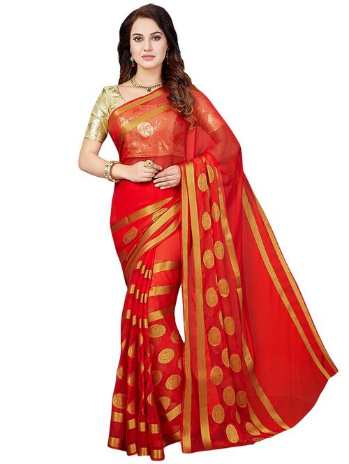 self-design woven saree with blouse - 16553369 - Very Small Image - 1