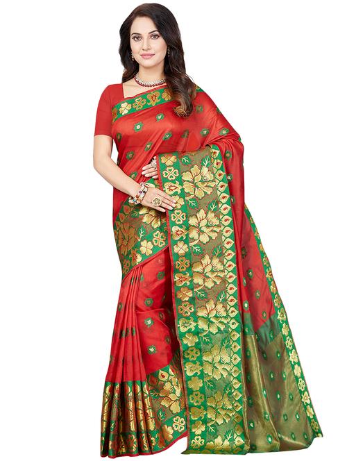 floral woven saree - 16553378 - Very Small Image - 1