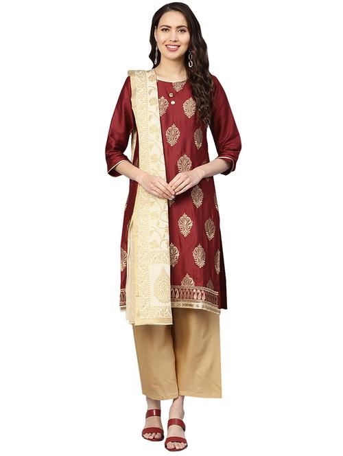embroidered unstitched suit - 16553421 - Very Small Image - 1