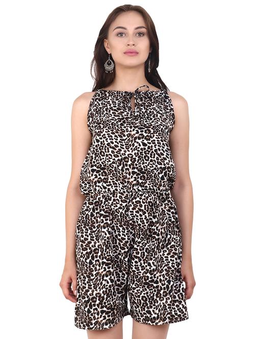 tie knot animal print jumpsuit - 16553477 - Very Small Image - 1
