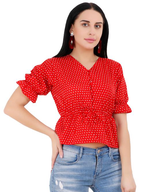 drawstring polka dots top - 16553493 - Very Small Image - 1