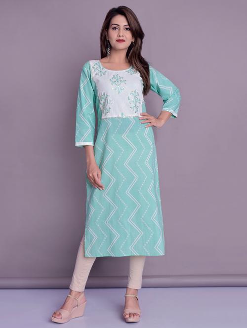 chevron straight kurta - 16553671 - Very Small Image - 1