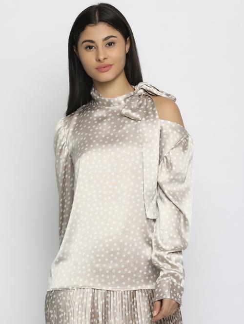 tie up neck polka dot top - 16553772 - Very Small Image - 1