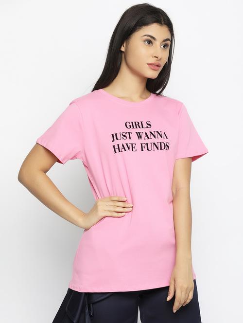 crew neck slogan tee - 16553777 - Very Small Image - 1