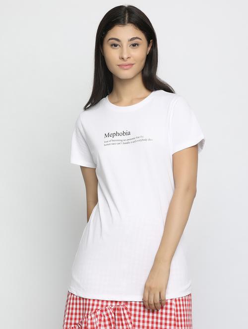 round neck slogan tee - 16553782 - Very Small Image - 1