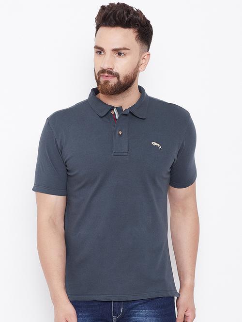 blue solid polo t-shirt - 16553979 - Very Small Image - 1