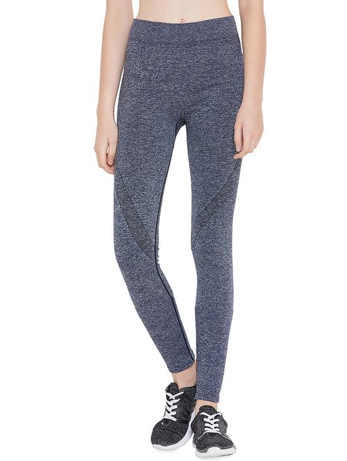 navy blue solid ankle length active wear tights - 16553984 - Very Small Image - 1