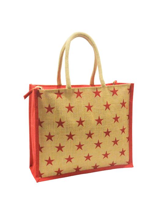 beige jute printed shopping bag - 16554654 - Very Small Image - 1