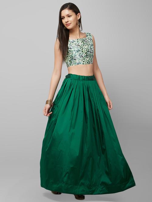 contrast flared lehenga - 16554767 - Very Small Image - 1