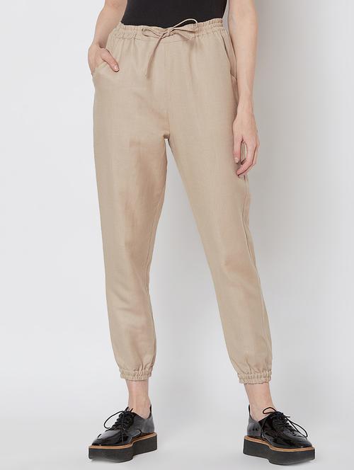 drawstring waist solid jogger - 16555160 - Very Small Image - 1