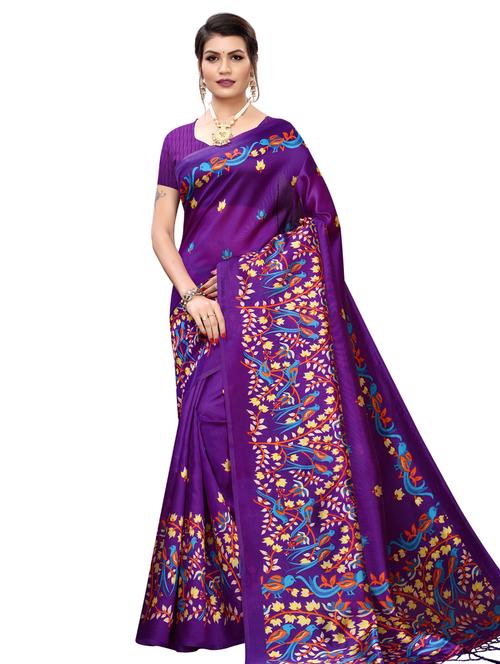 converstional printed saree with blouse - 16555863 - Very Small Image - 1