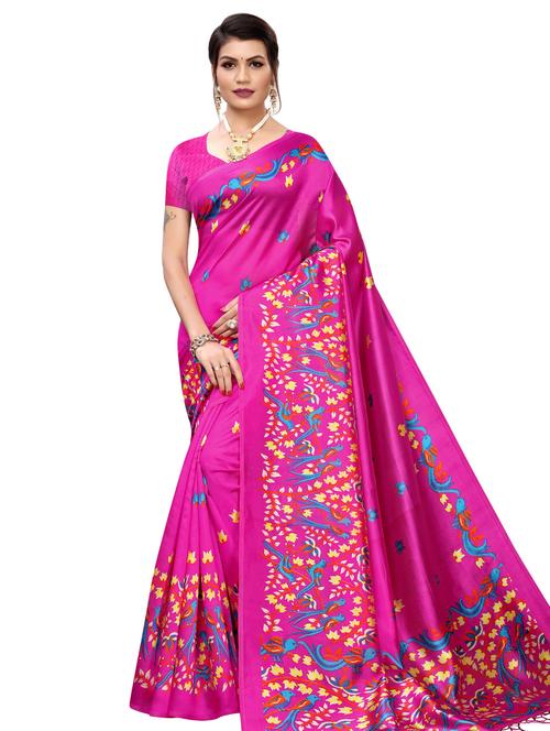 converstional printed saree with blouse - 16555866 - Very Small Image - 1