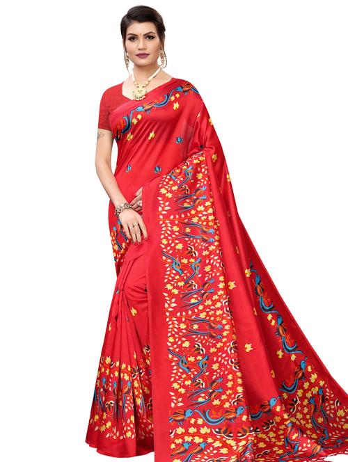 converstional printed saree with blouse - 16555867 - Very Small Image - 1