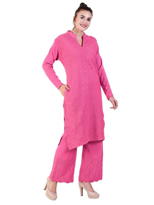 pink kurta palazzo set - 16556844 - Very Small Image - 1