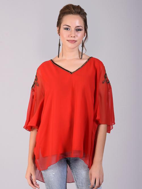 v neck embellished top - 16556846 - Very Small Image - 1