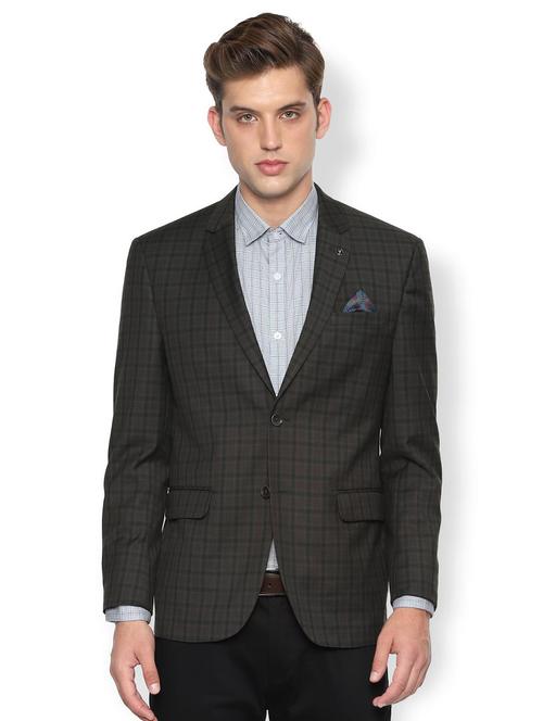 grey checkered single breasted casual blazer - 16557817 - Very Small Image - 1