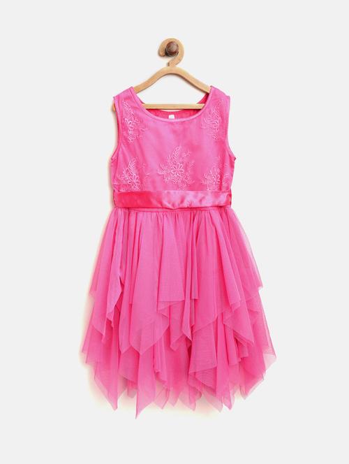 pink polyester frock - 16558260 - Very Small Image - 1