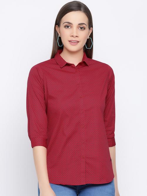 curved hem printed top - 16558594 - Very Small Image - 1