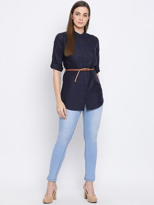 concealed placket roll up sleeved shirt - 16558604 - Very Small Image - 1
