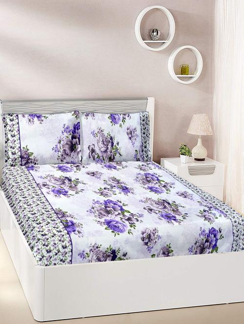 cotton double bedsheet with 2 pillow covers - 16559114 - Very Small Image - 1