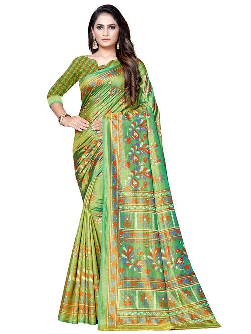 floral printed saree with blouse - 16559133 - Very Small Image - 1