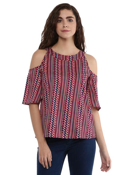 cold shoulder chevron top - 16559266 - Very Small Image - 1