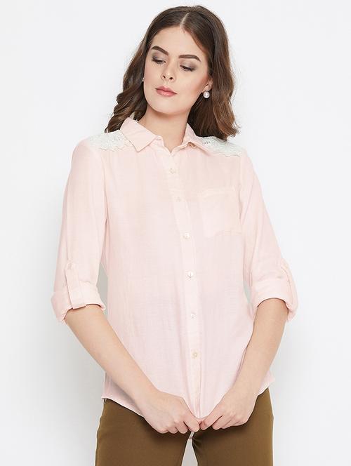 lace detail solid shirt - 16559408 - Very Small Image - 1