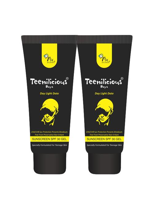 teenilicious boys spf 30 sun screen gel & anti tan face body lotion, pack of 2 combo - 16559453 - Very Small Image - 1