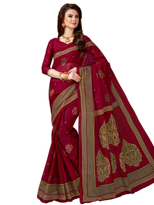ethnic printed saree with blouse - 16560377 - Very Small Image - 1