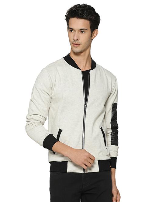 beige color block casual jacket - 16561020 - Very Small Image - 1