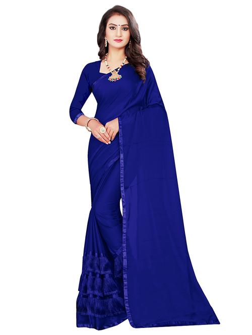 ruffle fusion saree with blouse - 16561208 - Very Small Image - 1