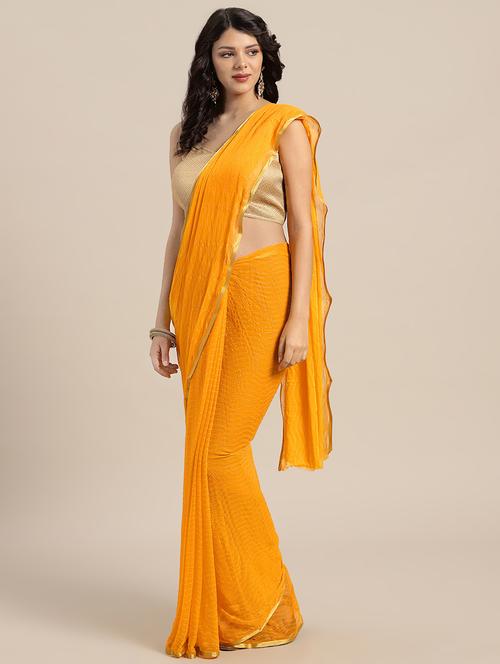 leheriya bordered saree with blouse - 16561533 - Very Small Image - 1