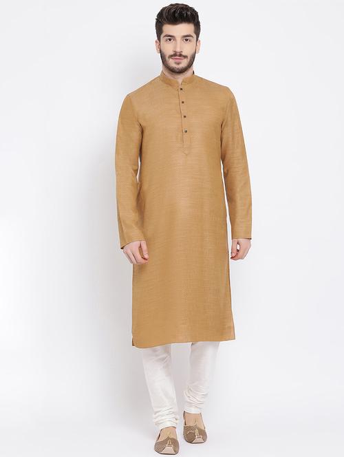 beige solid kurta pyjama set - 16562161 - Very Small Image - 1