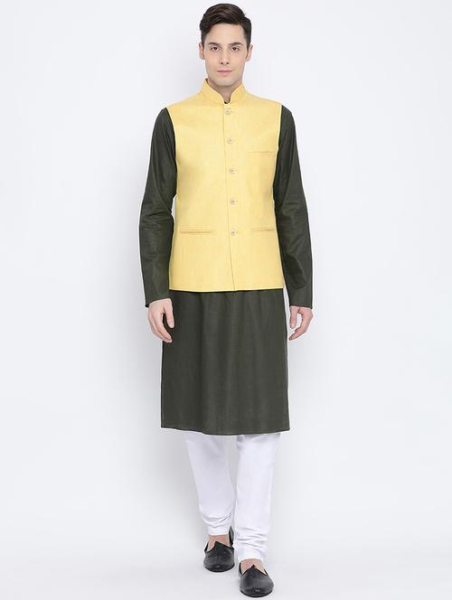 men solid kurta pyjama with nehru jacket - 16562378 - Very Small Image - 1