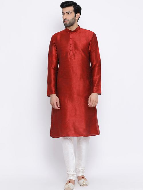 red solid long kurta - 16562523 - Very Small Image - 1