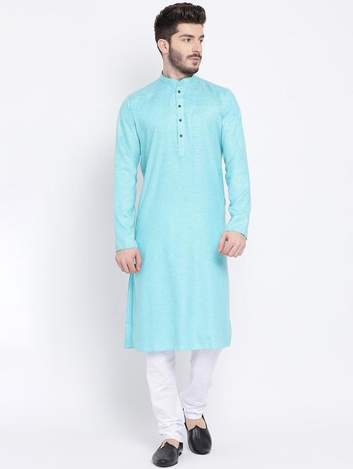 blue solid long kurta - 16562561 - Very Small Image - 1