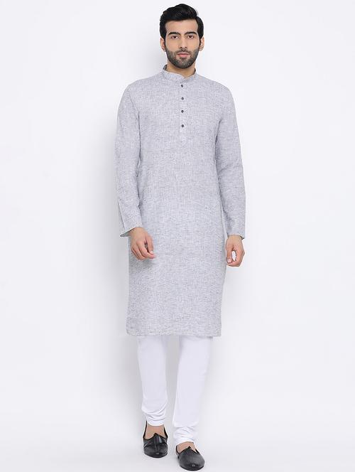 silver solid long kurta - 16562571 - Very Small Image - 1