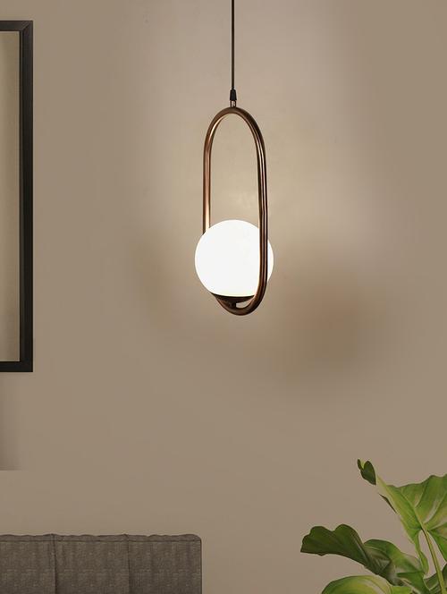 copper rose white globe pendant lamp - 16562593 - Very Small Image - 1