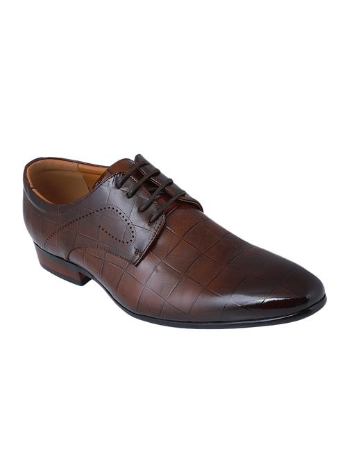 pelle albero brown leather lace-up derbys - 16562614 - Very Small Image - 1