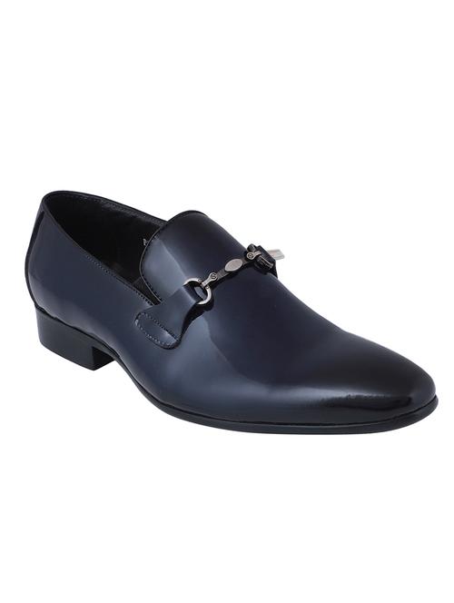 pelle albero navy blue leatherette slip ons - 16562619 - Very Small Image - 1