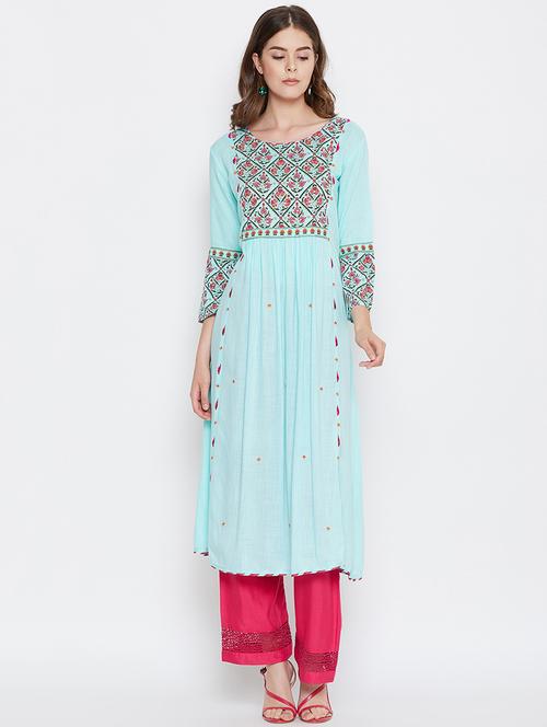 printed a-line kurta - 16562955 - Very Small Image - 1