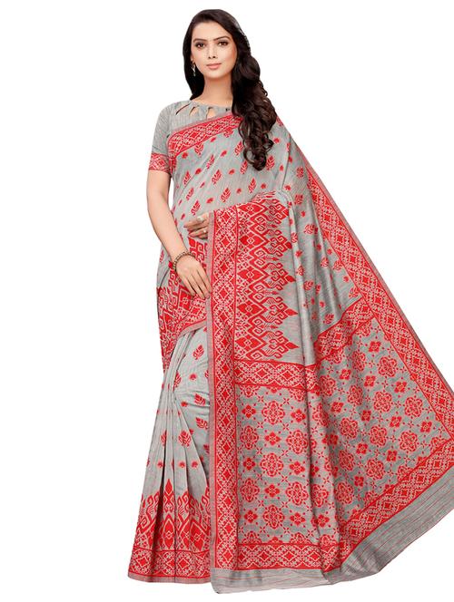 printed woven saree with blouse - 16564483 - Very Small Image - 1