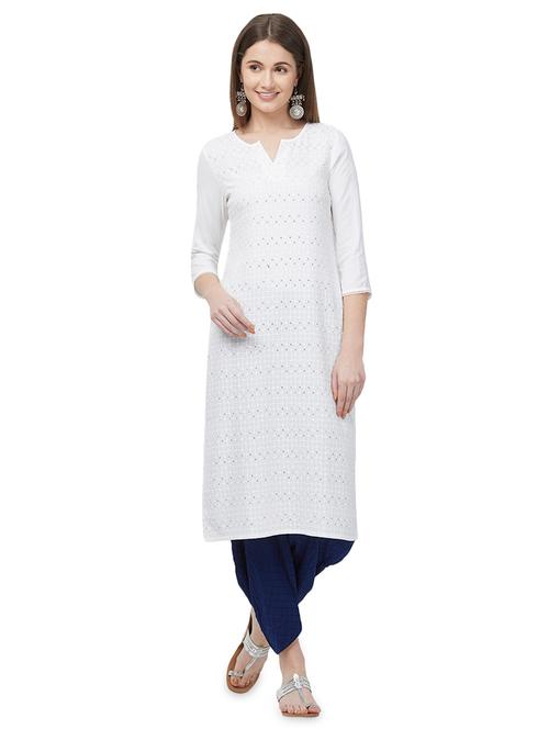 embroidered straight kurta - 16565215 - Very Small Image - 1