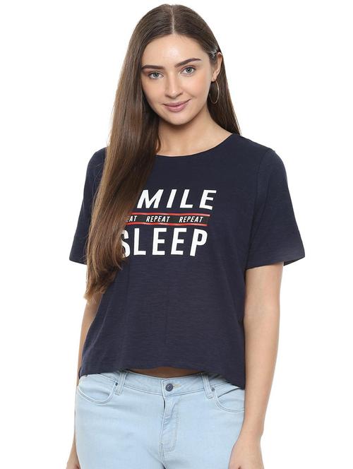 round neck quirky text tee - 16565576 - Very Small Image - 1