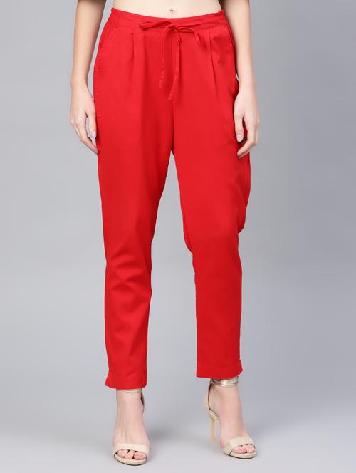 tie up waist solid trouser - 16565677 - Very Small Image - 1