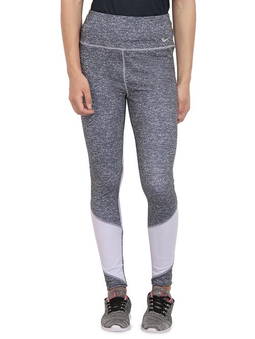 grey color blocked full length active wear tights - 16565772 - Very Small Image - 1
