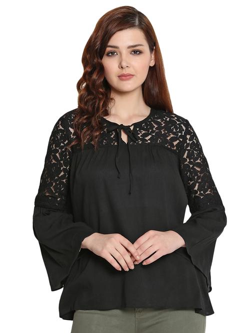 tie up neck bell sleeved top - 16565925 - Very Small Image - 1