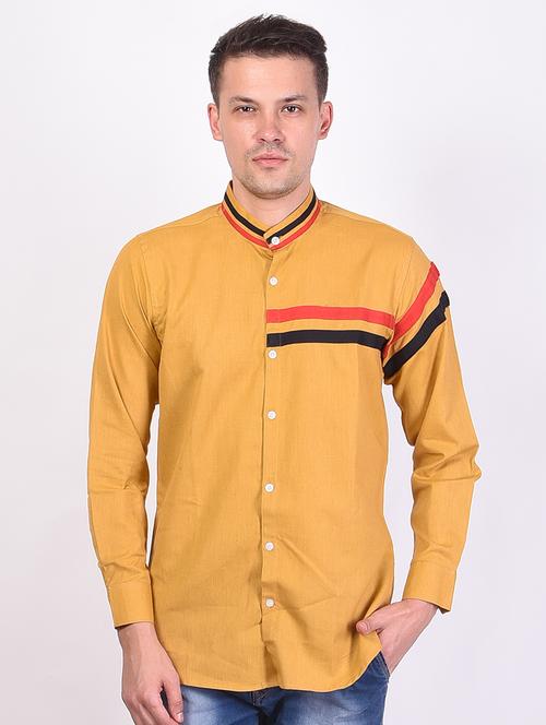yellow taped casual shirt - 16566300 - Very Small Image - 1