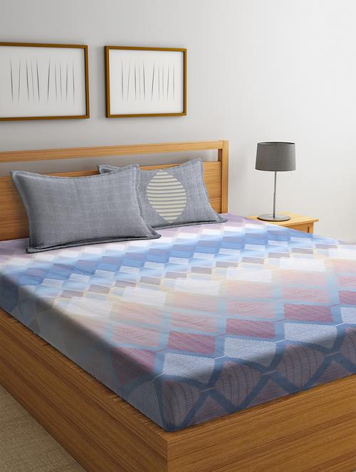 printed double bedsheet with 2 pillow covers - 16566343 - Very Small Image - 1