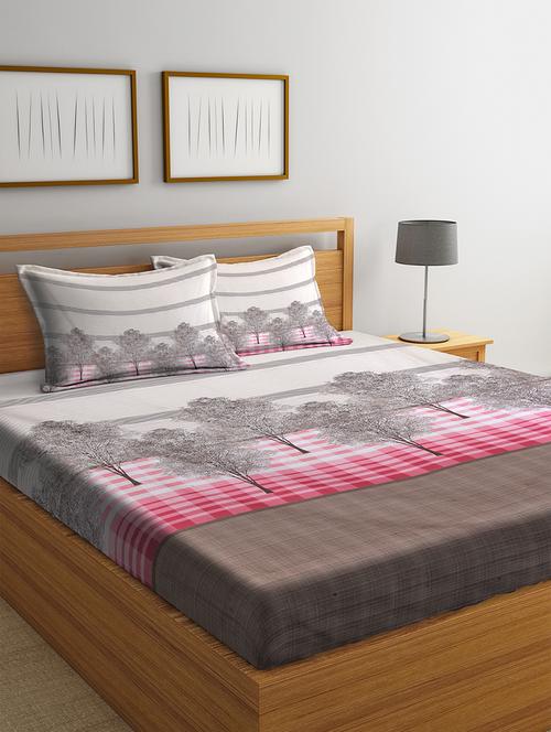 printed double bedsheet with 2 pillow covers - 16566354 - Very Small Image - 1